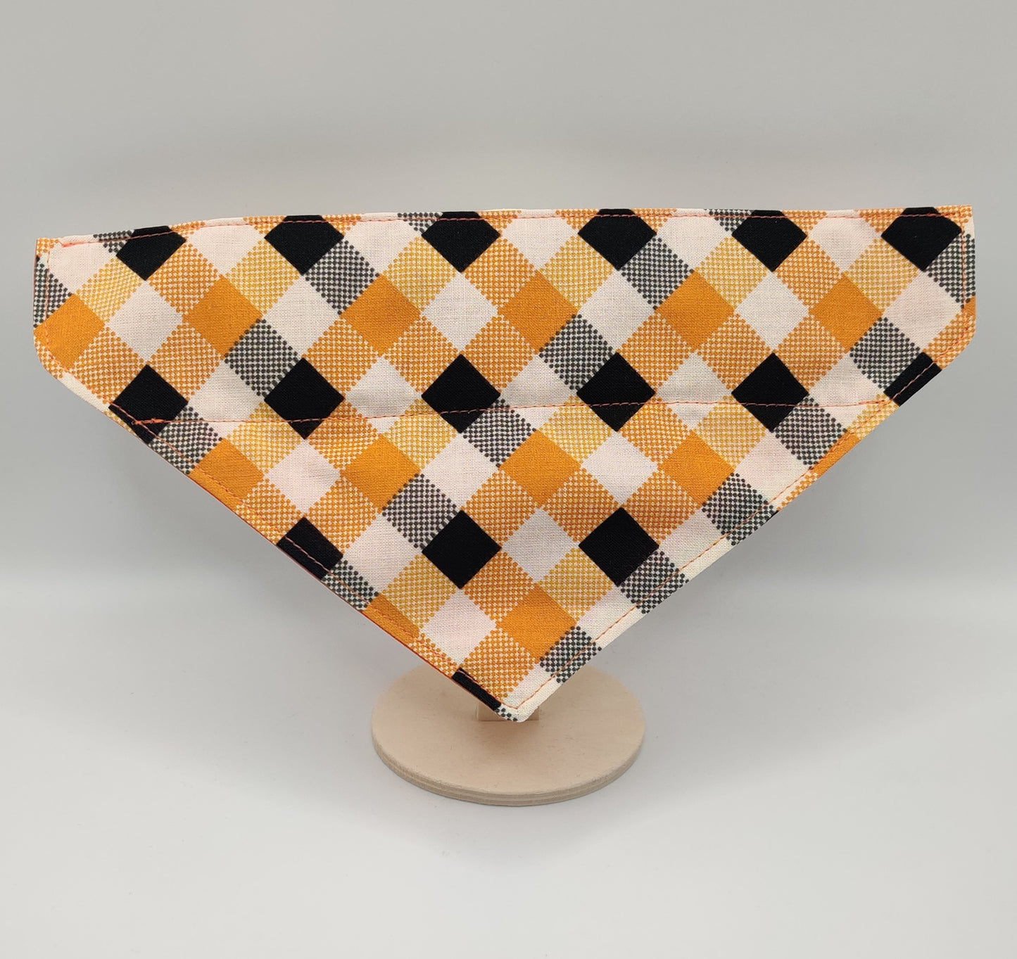 Orange and Black Buffalo Check Pet Bandana