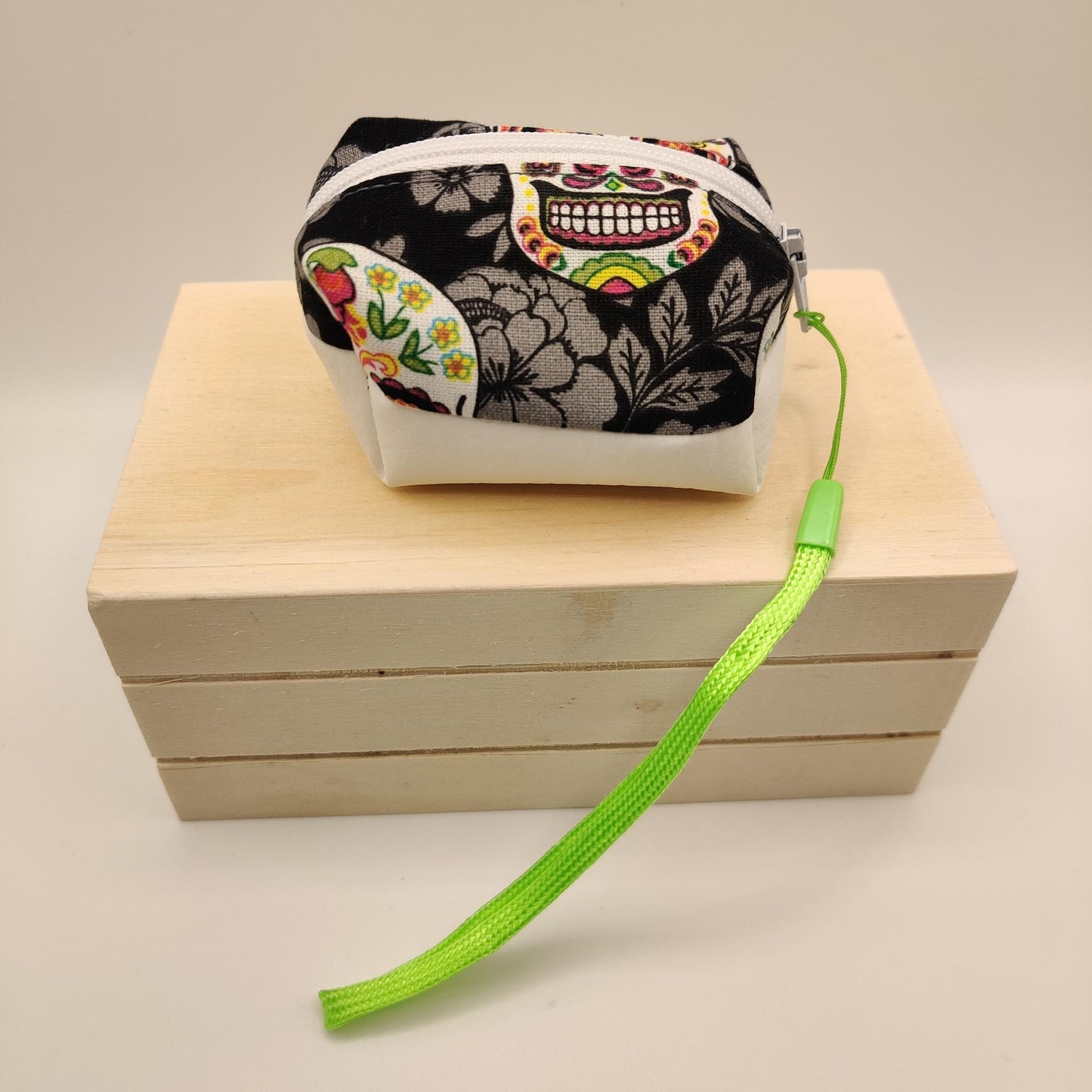 Mini Zippered Boxy Pouch - Sugar Skulls