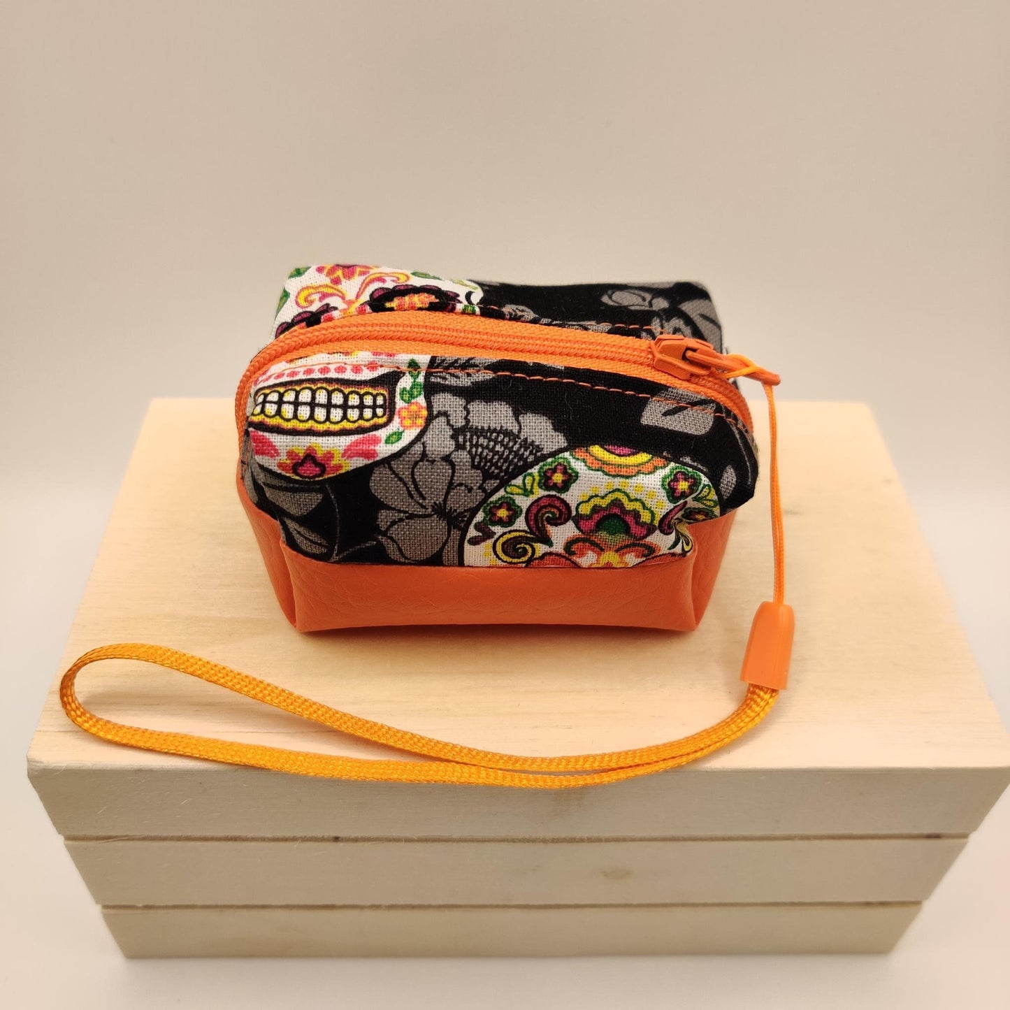 Mini Zippered Boxy Pouch - Sugar Skulls