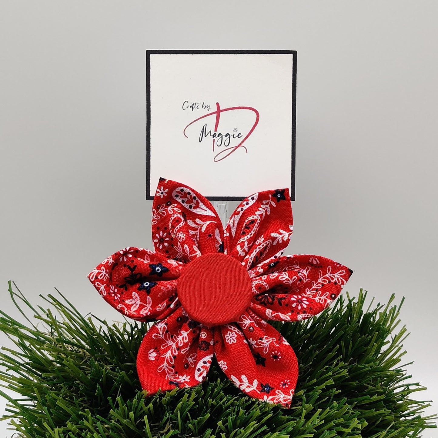 Red Flower Collar Accessory