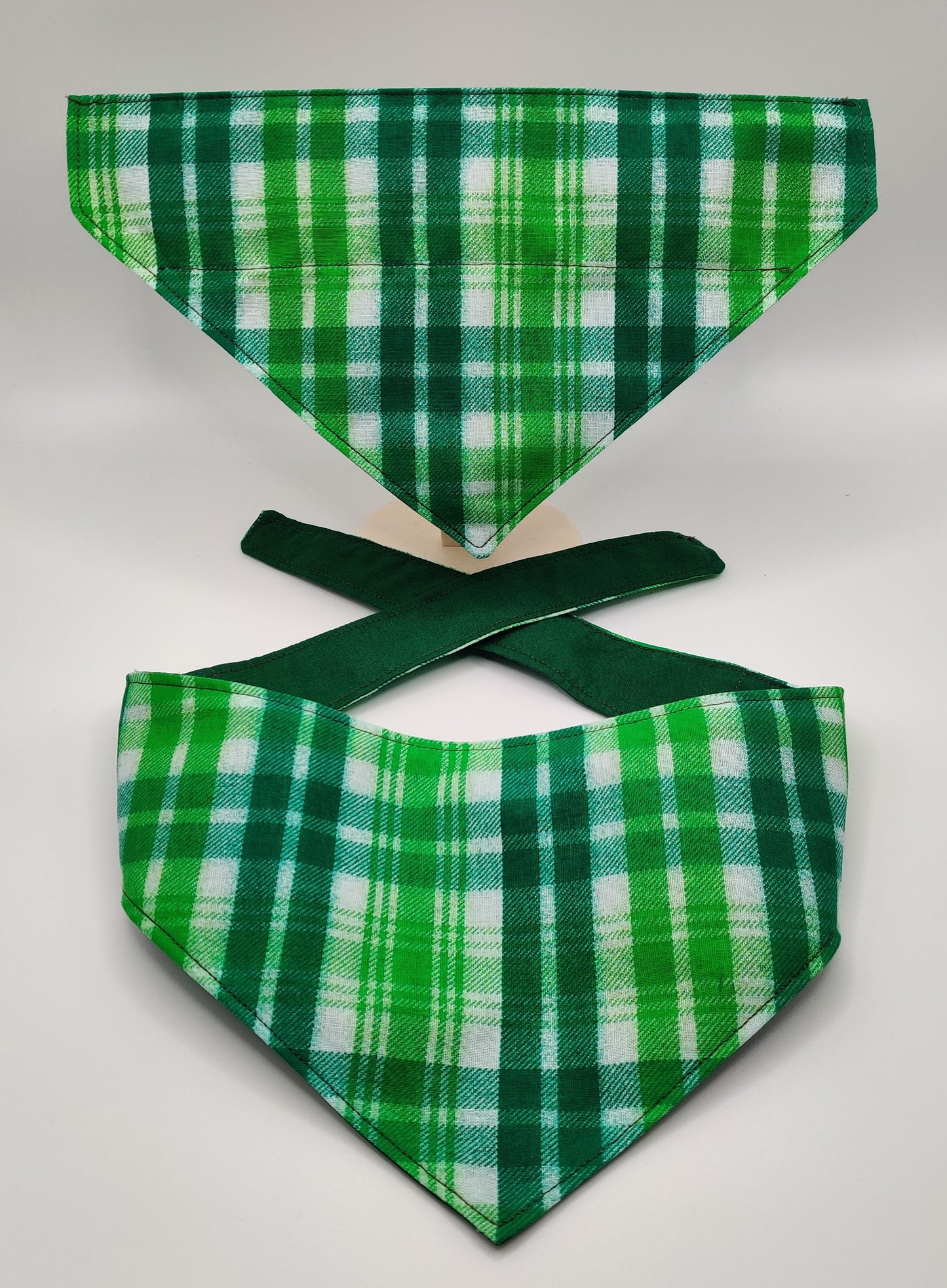 Green Plaid Pet Bandana