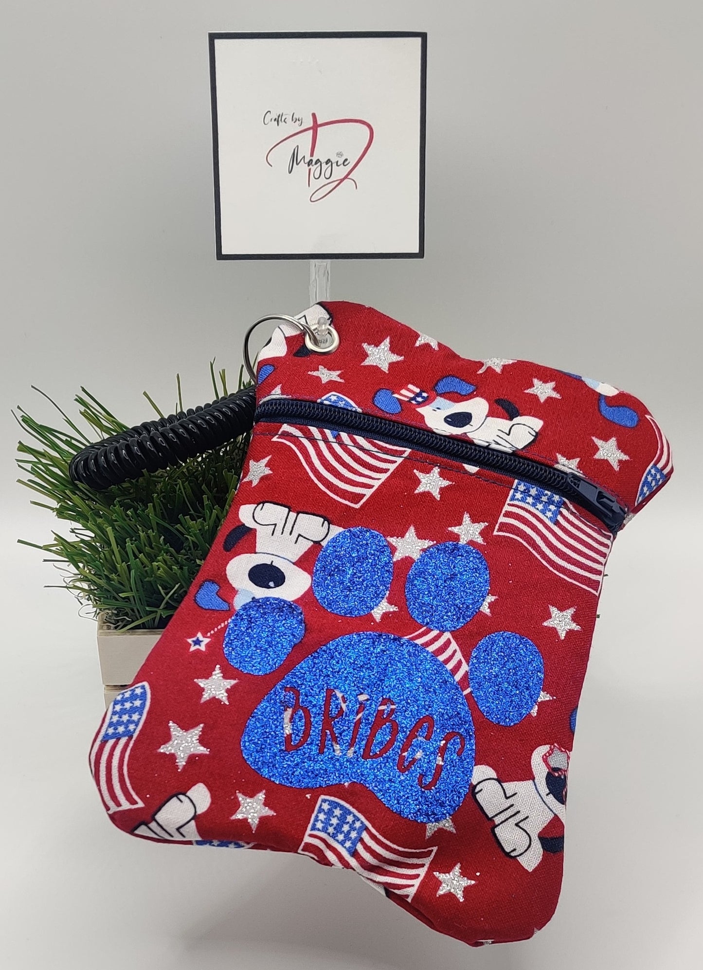 Red Patriotic Dog Treat Bag