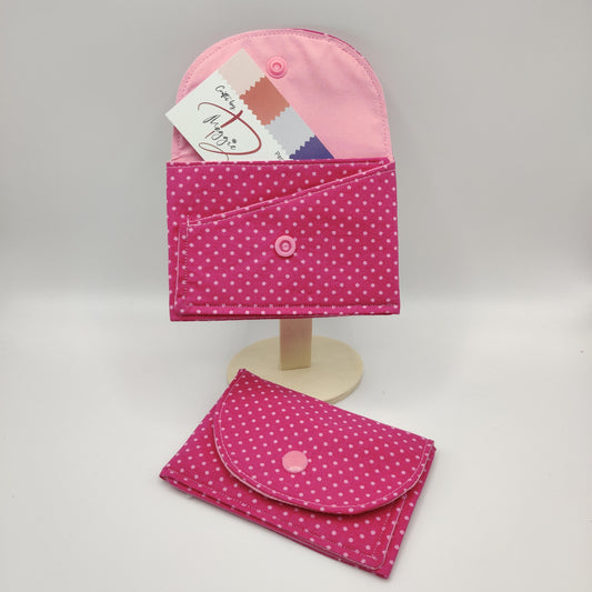 Snap Coin Purse - Pink with Pink Dots