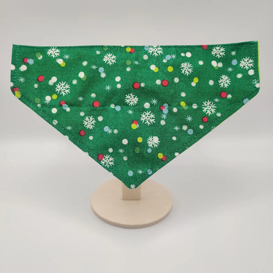 Green Snowflake Pet Bandana