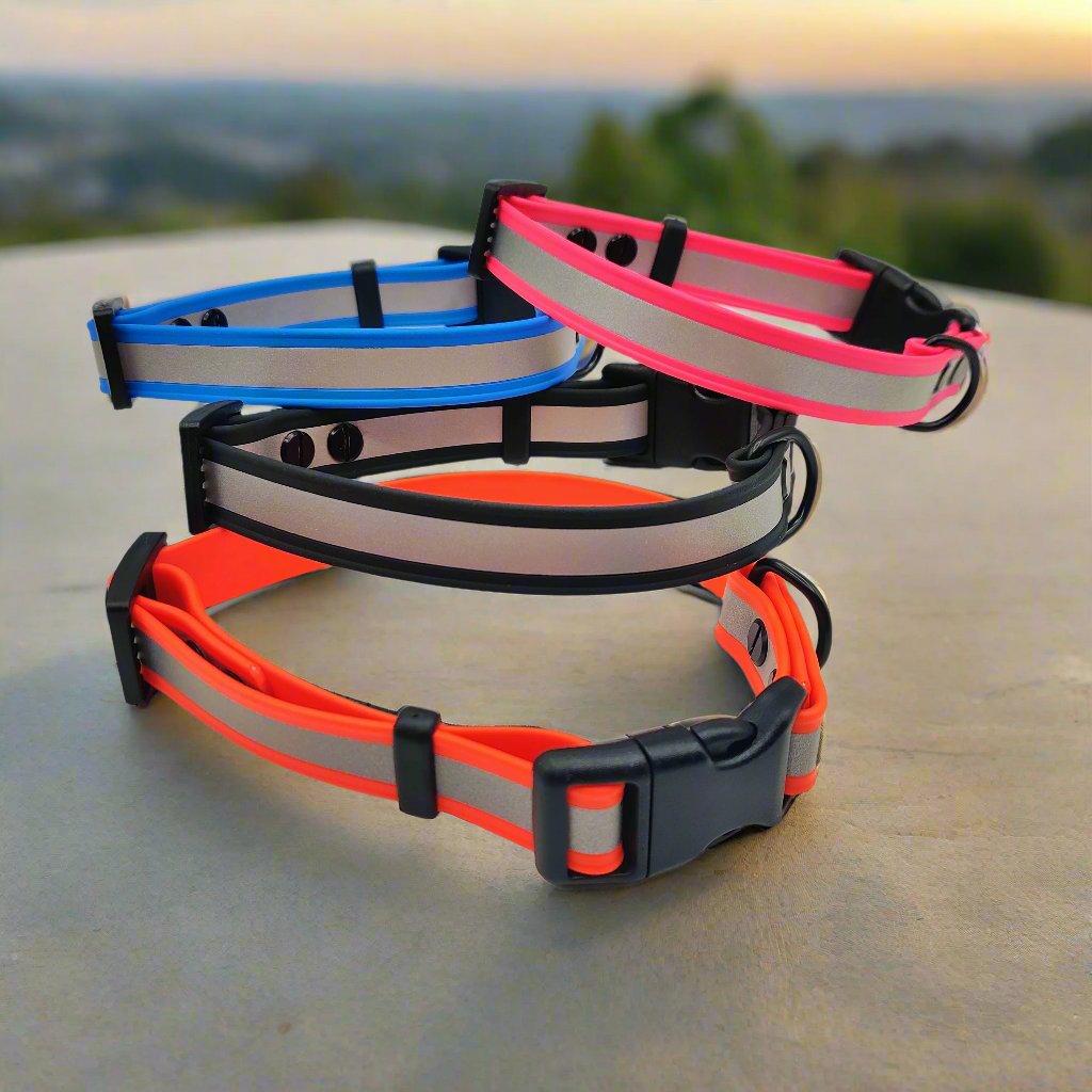 Adjustable Reflective BioThane Collars - 3/4 inch – Crafts by Maggie D, LLC