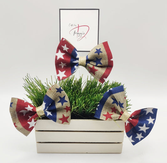 Patriotic Hair Bow- Single Bow