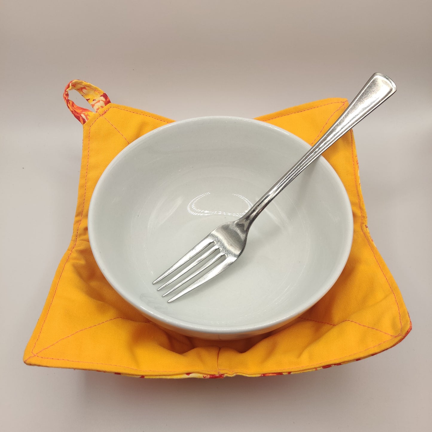 Microwaveable Bowl Cozy  -  Orange Rosie Posie