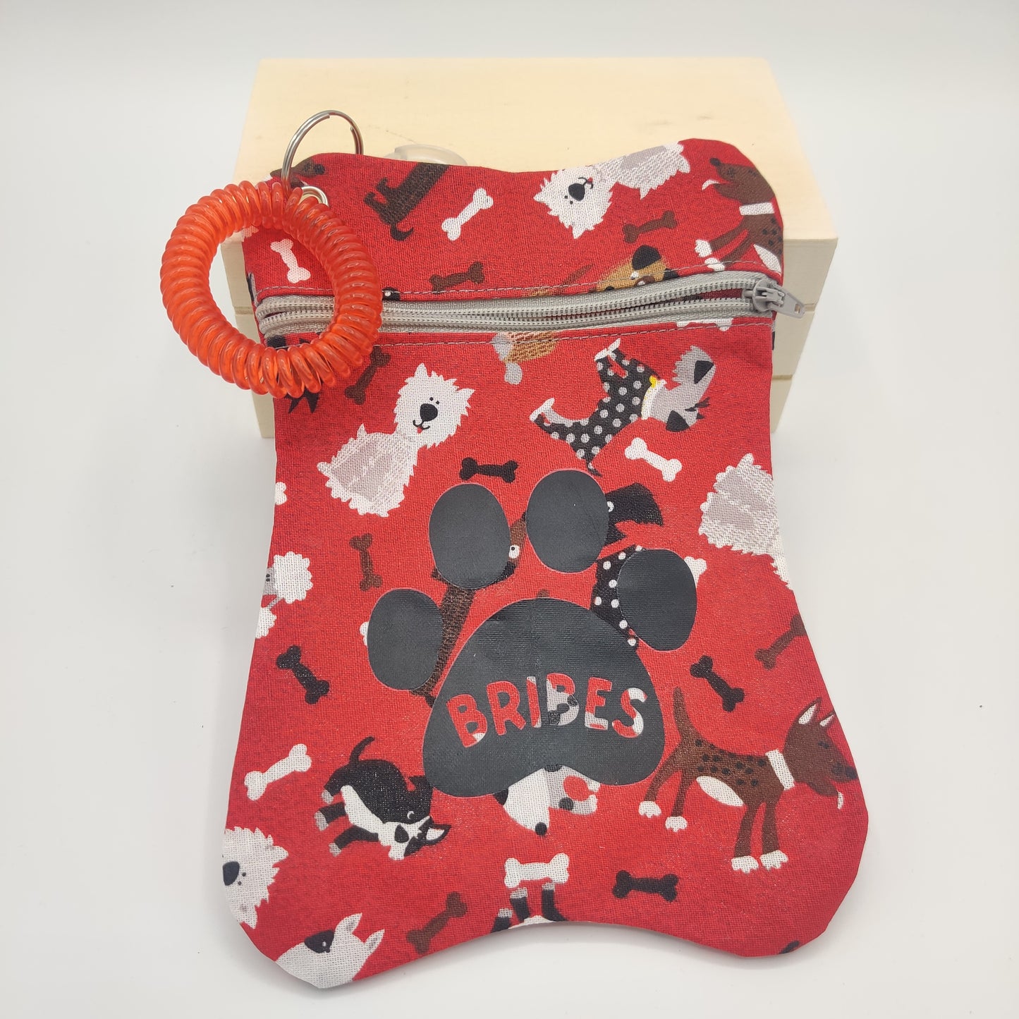 Bribe Bag - Dogs on Red