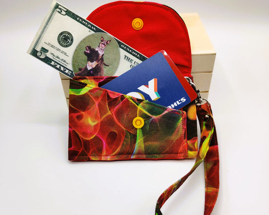 Snap Wallet with Wristlet - Red Smoke