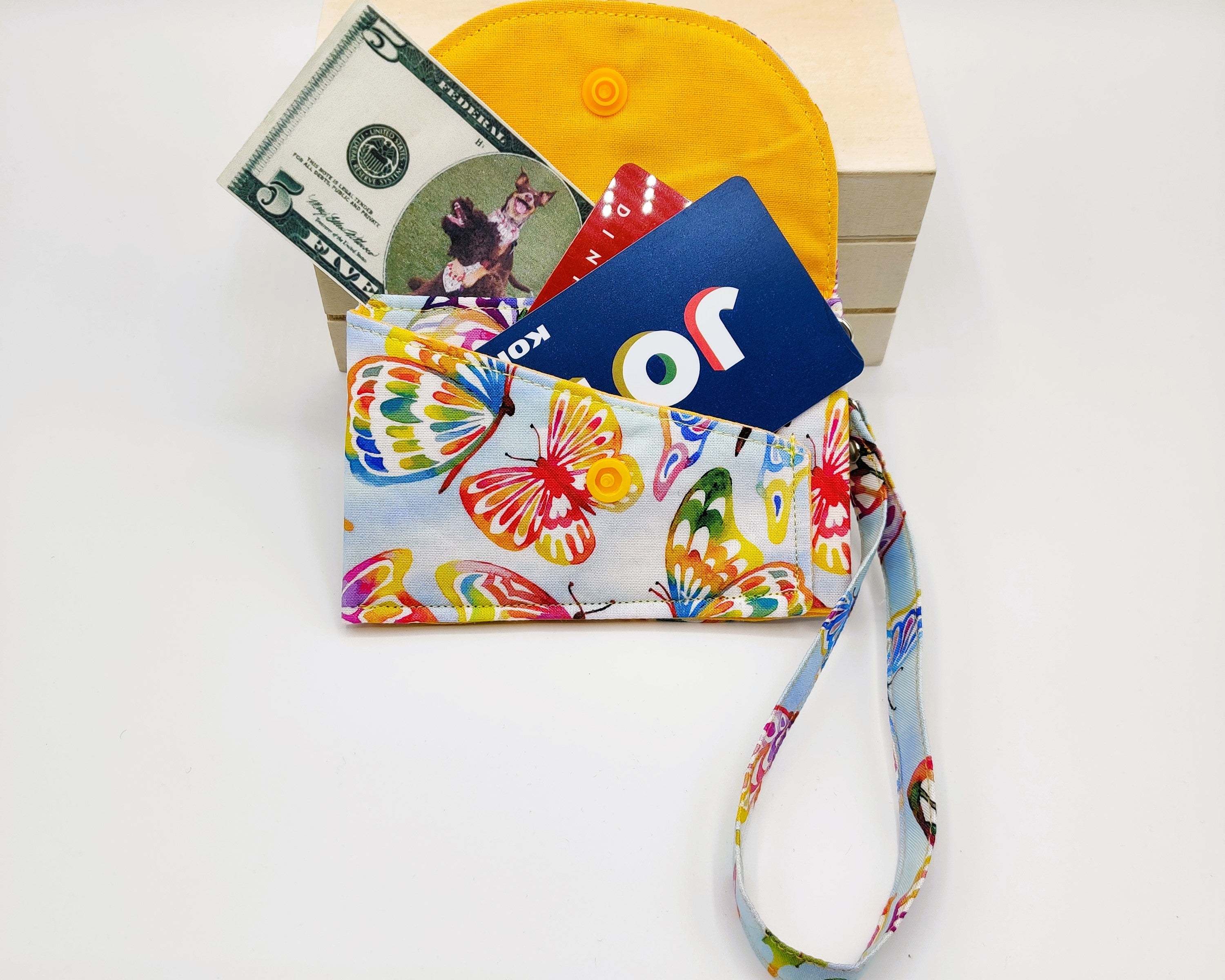Snap Wallet with Wristlet - Butterflies – Crafts by Maggie D, LLC