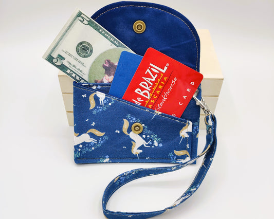 Snap Wallet with Wristlet - Unicorns