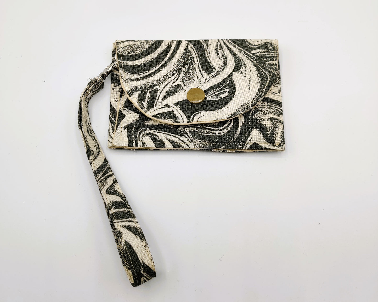 Snap Wallet with Wristlet - Grey Swirl