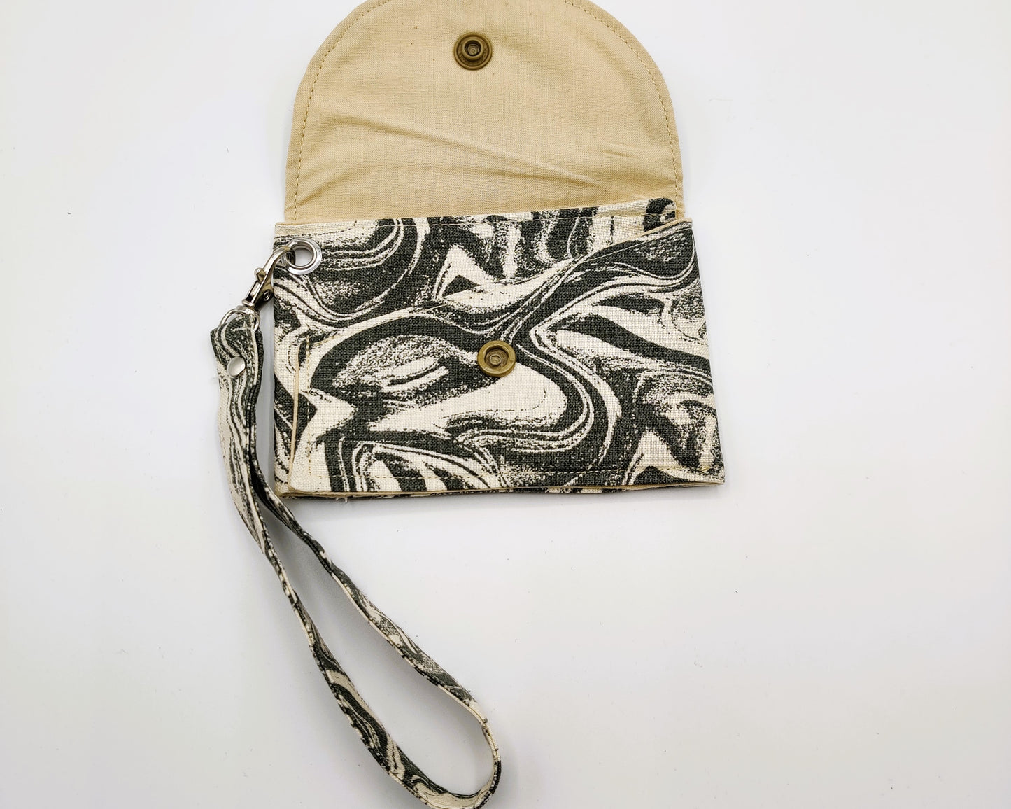 Snap Wallet with Wristlet - Grey Swirl