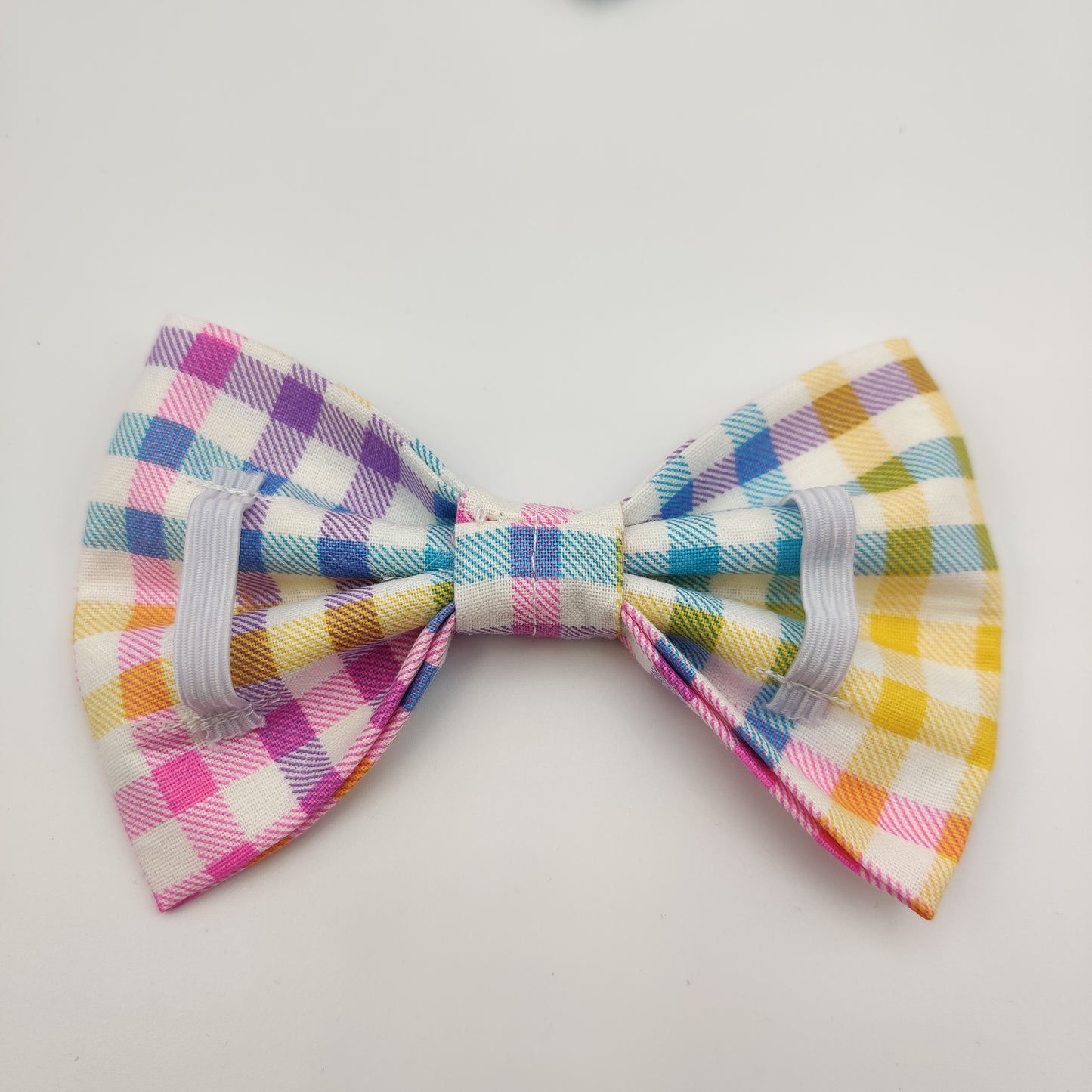 Spring Plaid Pet Collar Bow Tie