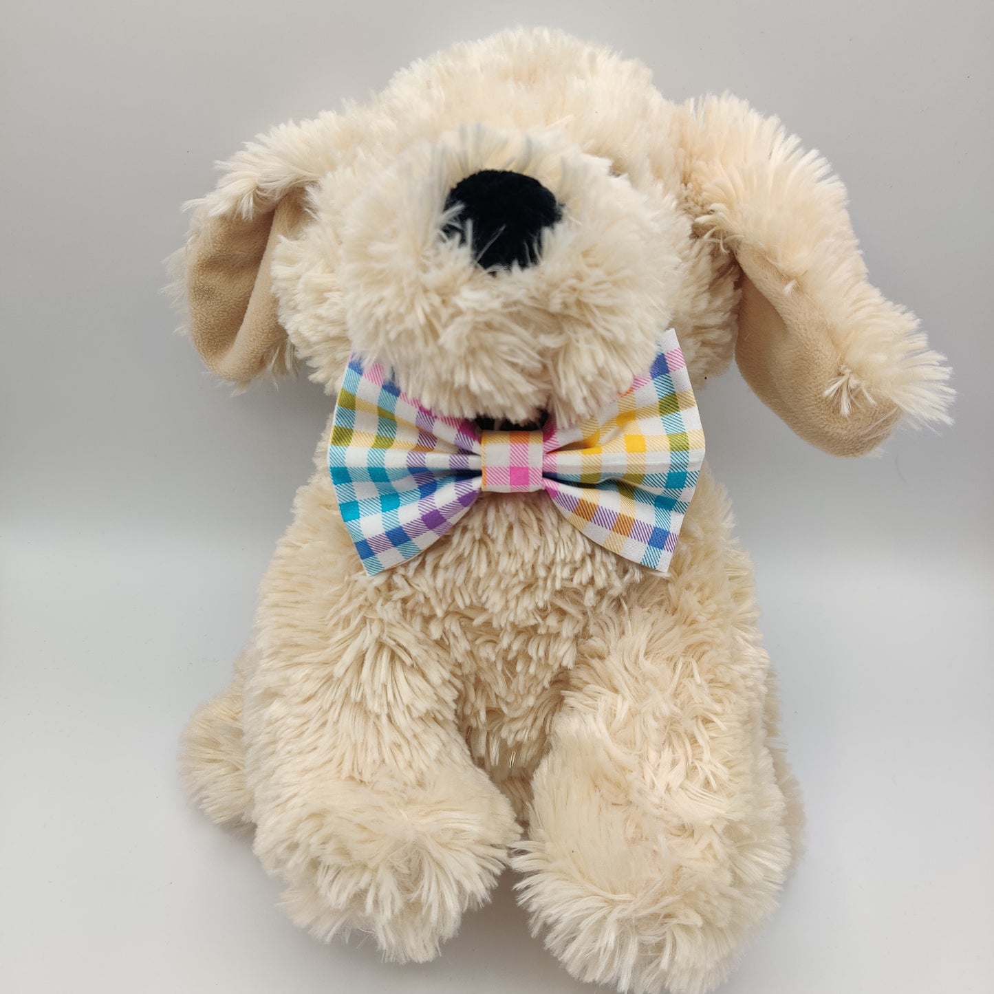 Spring Plaid Pet Collar Bow Tie