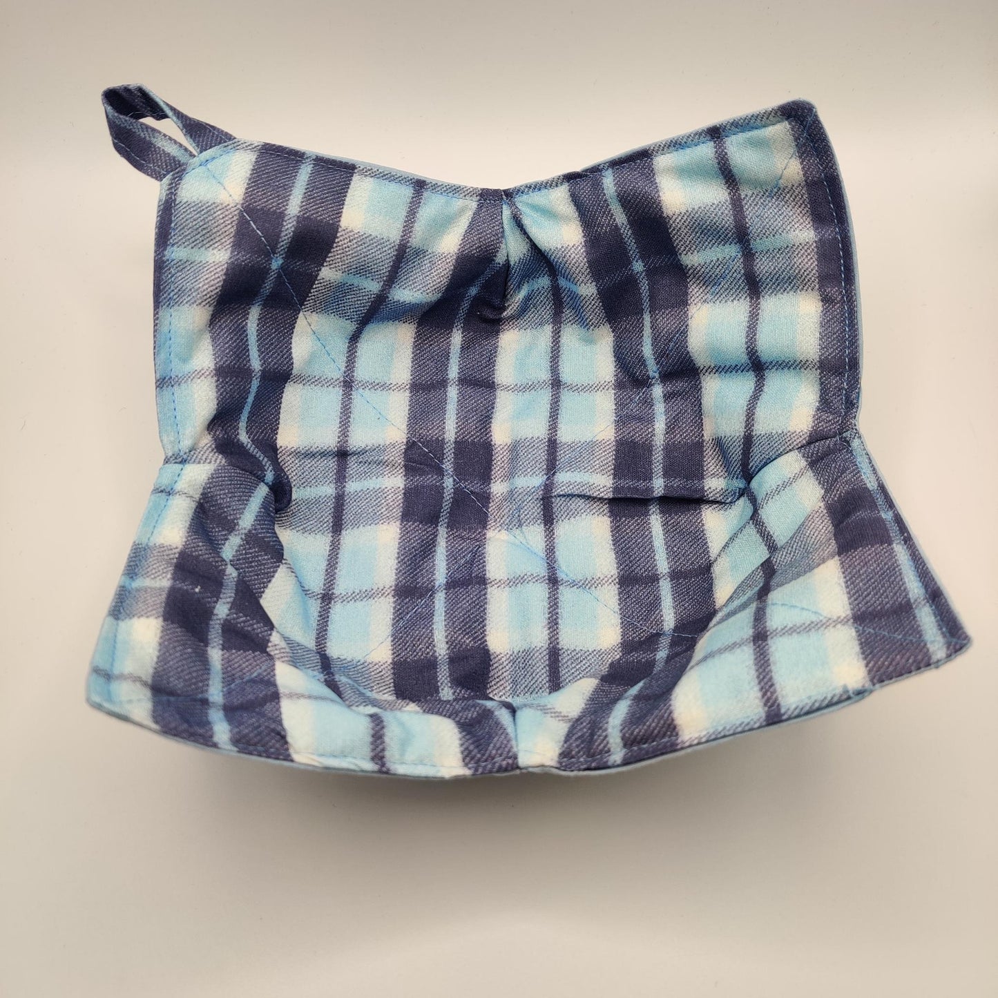 Microwaveable Bowl Cozy  - Blue Plaid