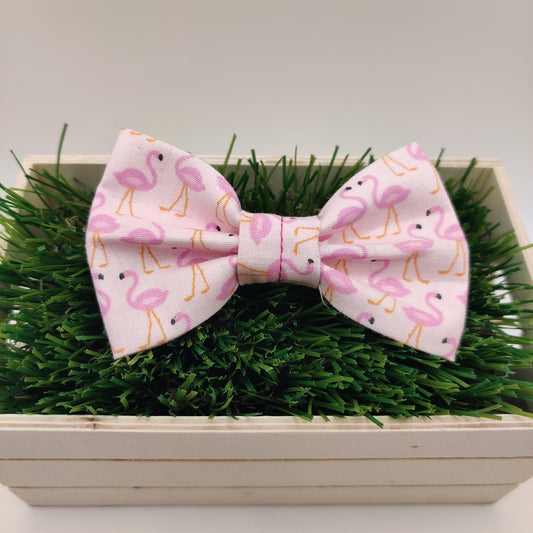 Pink Flamingo Collar Bow Tie