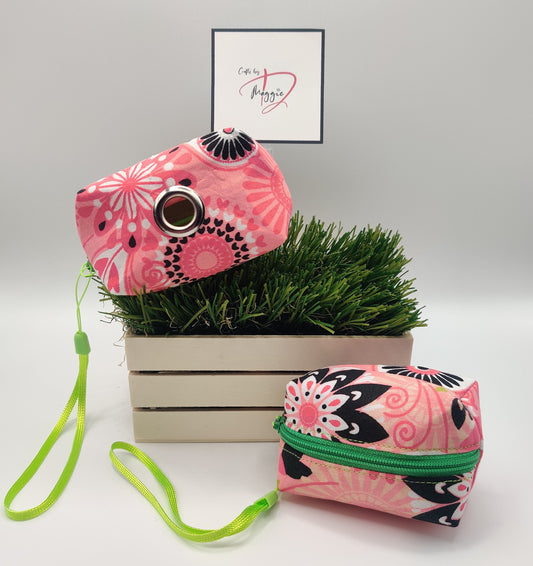 Pink Floral Dog Waste Bag Dispenser