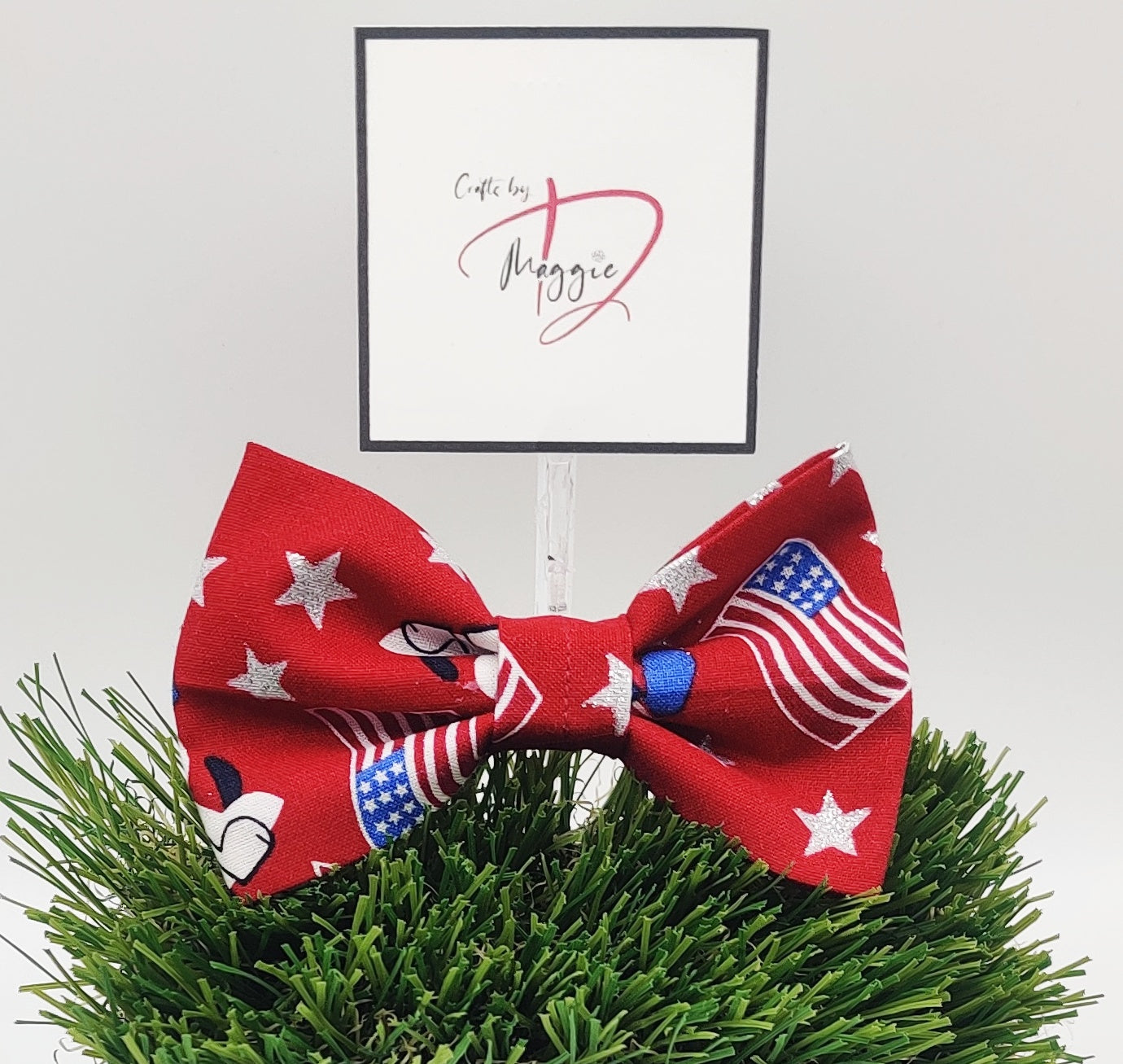 Red 4th of July Dogs Collar Bow